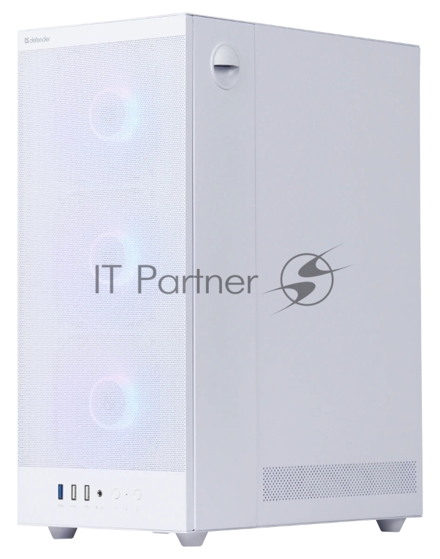 Корпус компьютерный Defender RaptorX белый,ATX,4fans,switch&M/BSync