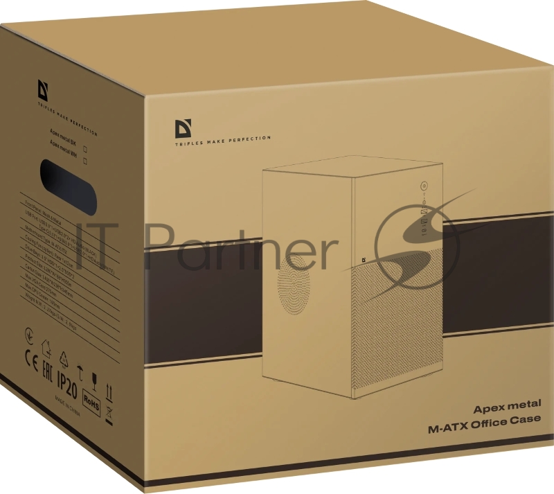 Корпус компьютерный Defender Apex Metal белый, mATX,Type C(3.0),USB3.0