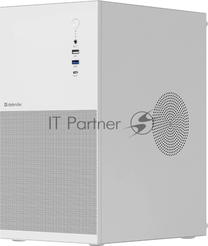 Корпус компьютерный Defender Apex Metal белый, mATX,Type C(3.0),USB3.0
