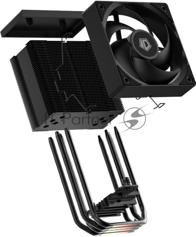 Кулер Cooler ID-Cooling SE-904-XT BLACK LGA1851/1700/1200/115X/AM5/AM4 (TDP 180W, PWM, 4 тепл.трубки прямого контакта, FAN 100mm) RET