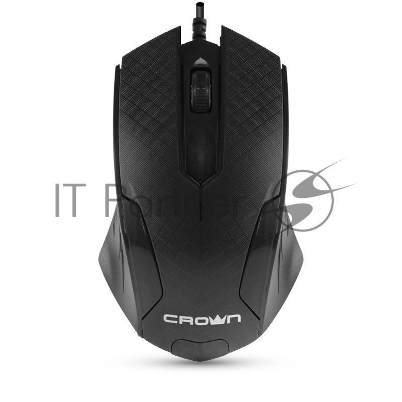 Мышь проводная Мышь проводная CROWN CMM-100, 3 кнопки 1000DPI Длина провода: 1.3м USB пластик , Plug & Play (черный)