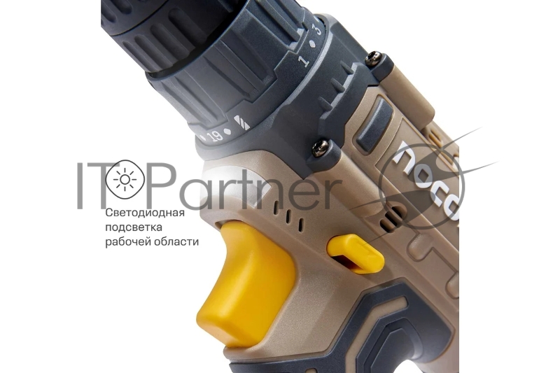 Дрель-шуруповерт Nocord NCD- 20.2.15.C, аккумуляторная, 20В, 2х1.5 А·ч Li-Ion, в кейсе + 24 предмета оснастки