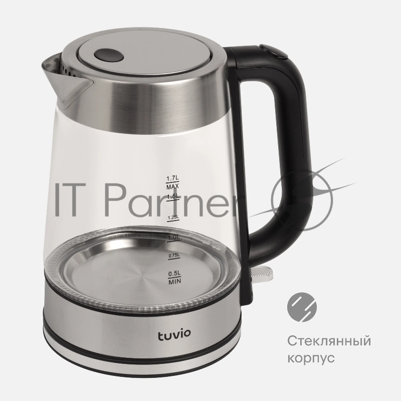 Чайник Tuvio TKG0417, 2200Вт, 1.7л, с подсветкой, блокировка без воды