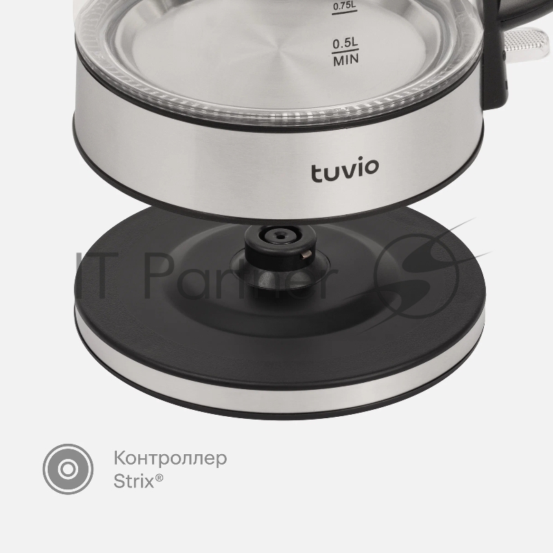 Чайник Tuvio TKG0417, 2200Вт, 1.7л, с подсветкой, блокировка без воды