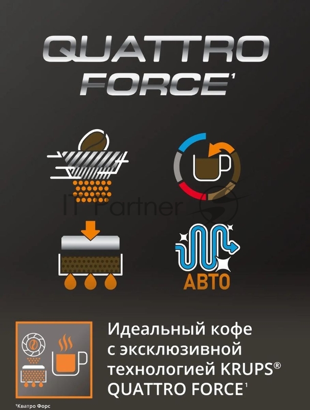 Кофемашина Krups Arabica EA811810 1450Вт черный/серебристый