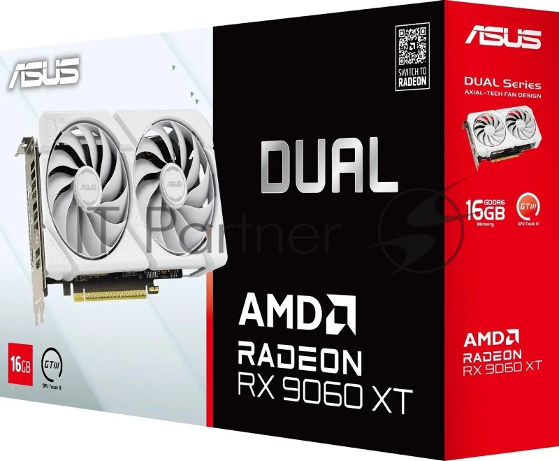 Видеокарта Asus DUAL-RX9060XT-16G-WHITE