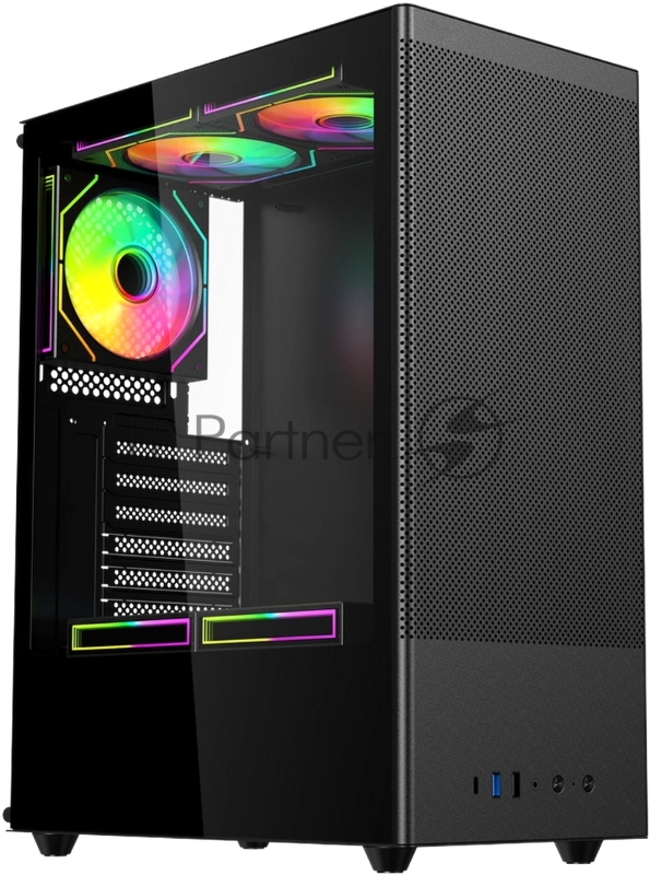 Корпус для ПК ACD Citadel 108B ATX, Type-C + 2XUSB ports + HD audio combo, Mesh, TG, Black.