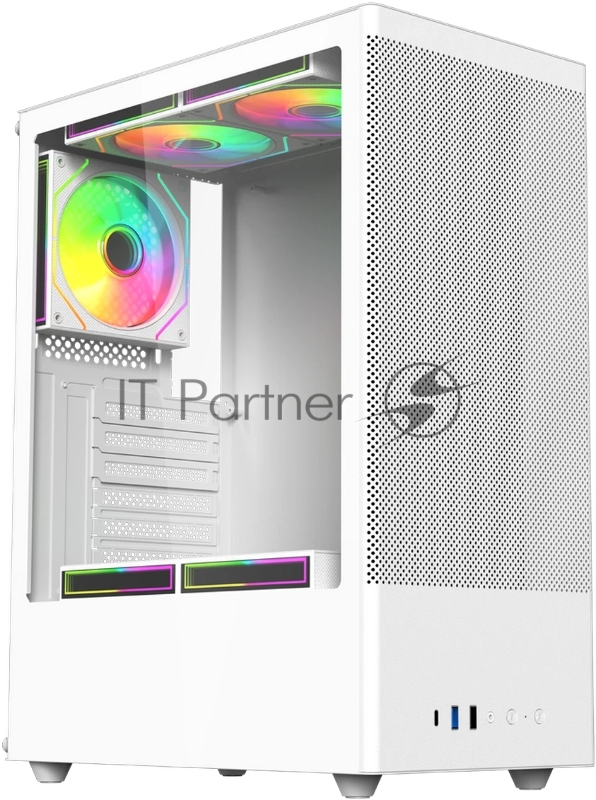 Корпус для ПК ACD Citadel 108W ATX, Type-C + 2XUSB ports + HD audio combo, Mesh, TG, White.