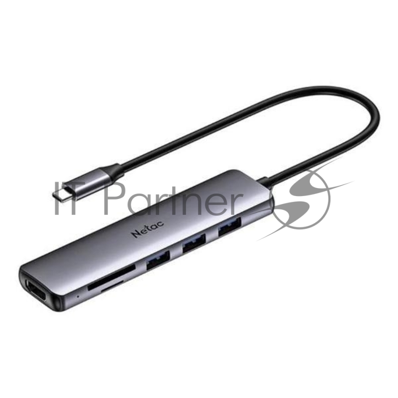 USB-концентратор Netac Hub WF14, Type-C to USB3.0*3+HDMI+mSD/SD 2.0 (repl. NT08WF14-30GR)