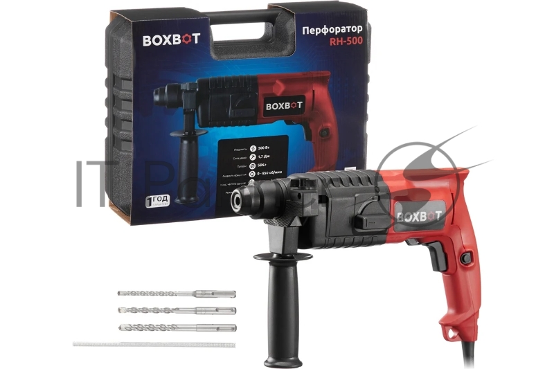 Перфоратор Boxbot RH-500, 500 Вт, 1.7 Дж, кейс, буры в комплекте
