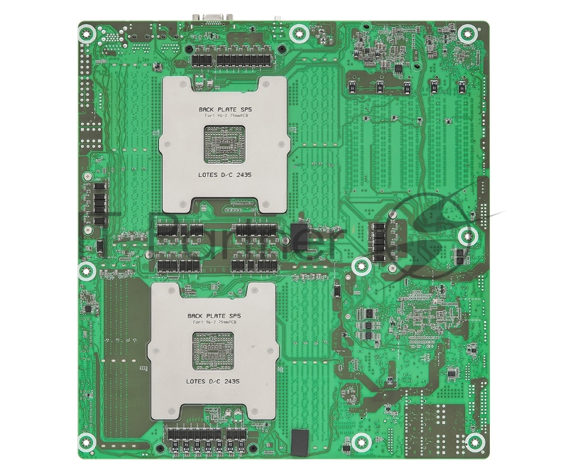 Серверная материнская плата ASRock TURIN2D16-2T, 2xSP5 (LGA6096), AMD EPYC, 16xDDR5, 0xSATA, 1xM.2, 5xPCIe 5.0 x16, 2x10Gb LAN, IPMI, 2xUSB-A 5Gbps, 1xVGA, EEB