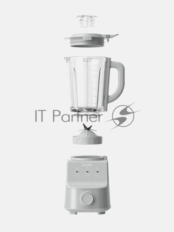 Блендер стационарный Tuvio TSB03MCG со стеклянной чашей и кофемолкой, серый