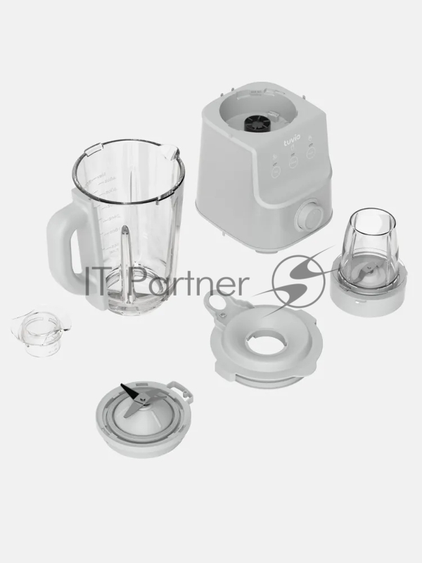 Блендер стационарный Tuvio TSB03MCG со стеклянной чашей и кофемолкой, серый