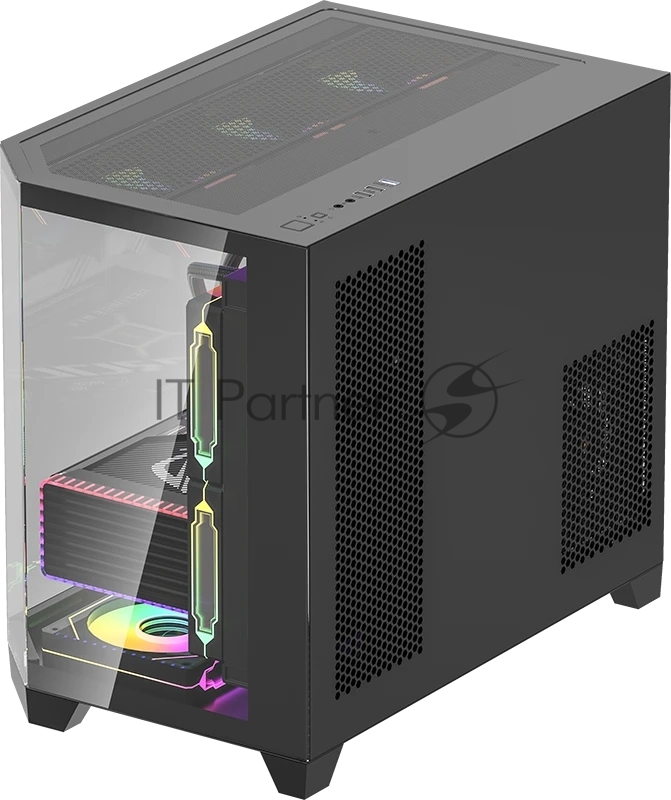 Компьютерный корпус AeroCool / Formula Crystal Z6M Floe черный без БП mATX 4x120mm 2xUSB3.0 audio bott PSU