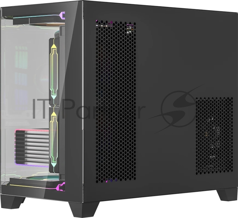 Компьютерный корпус AeroCool / Formula Crystal Z6M Floe черный без БП mATX 4x120mm 2xUSB3.0 audio bott PSU