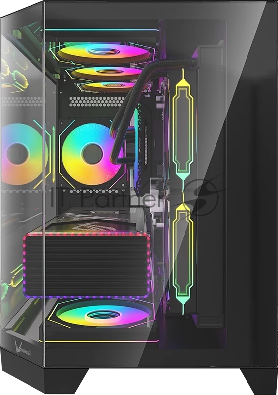 Компьютерный корпус AeroCool / Formula Crystal Z6M Floe черный без БП mATX 4x120mm 2xUSB3.0 audio bott PSU