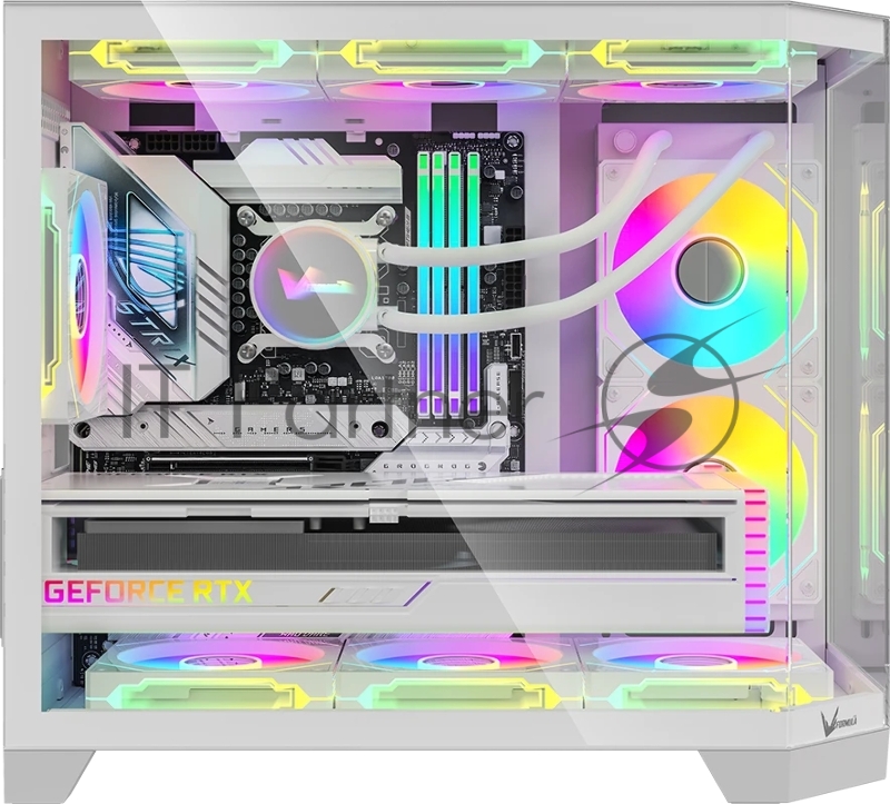 Компьютерный корпус AeroCool / Formula Crystal Z6M Floe белый без БП mATX 4x120mm 2xUSB3.0 audio bott PSU