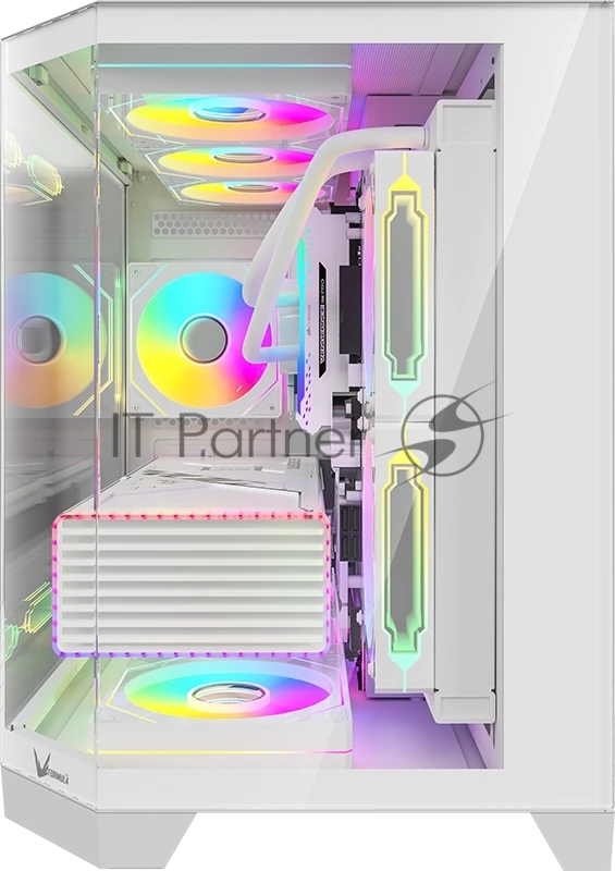 Компьютерный корпус AeroCool / Formula Crystal Z6M Floe белый без БП mATX 4x120mm 2xUSB3.0 audio bott PSU