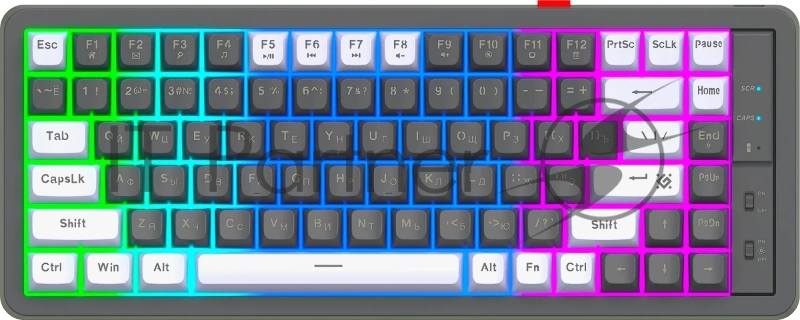 Беспроводная клавиатура Defender Maro GK-325 RU,сер/бел,2,4G,84+FN,2000мАч_1