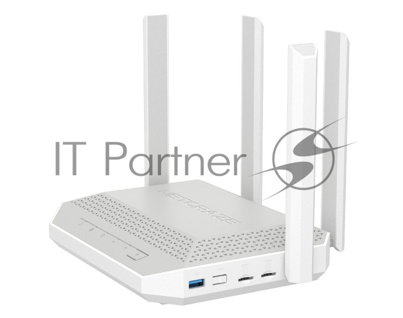 Гигабитный интернет-центр Netcraze Hopper 4G+ (NC-2312) с модемом 4G+, двумя слотами для SIM-карт, Mesh Wi-Fi 6 AX3000, 5-портовым Smart-коммутатором и многофункциональным портом USB 3.0