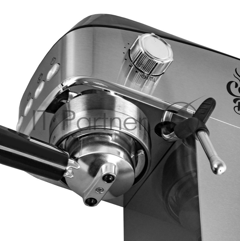 Кофеварка рожкового типа электрическая Endever Costa-1089, объем-1,2л, цвет стальной/черный, мощность 1350 Вт, давление 20 бар