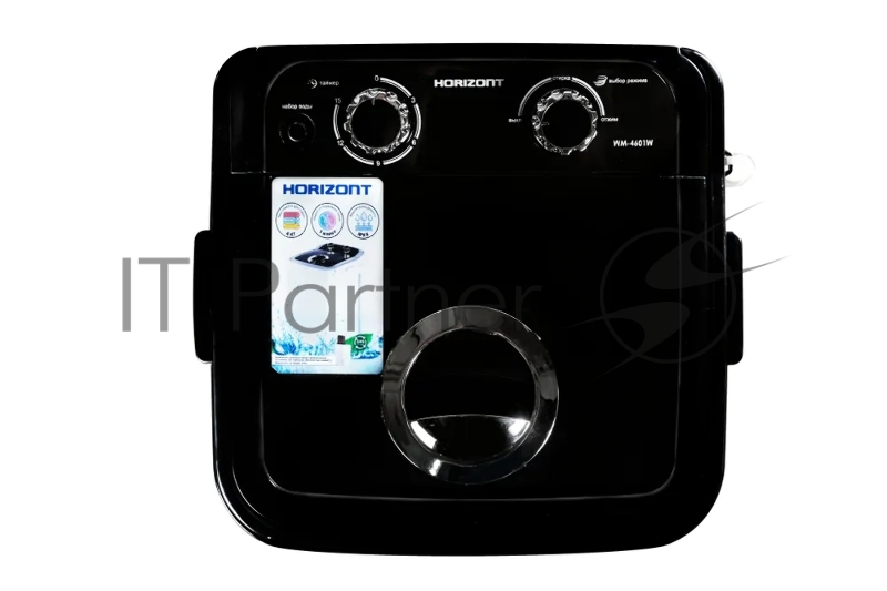 Стиральная машина Horizont WM-4601W черная, загрузка вертикальная 4.6кг, класс: A