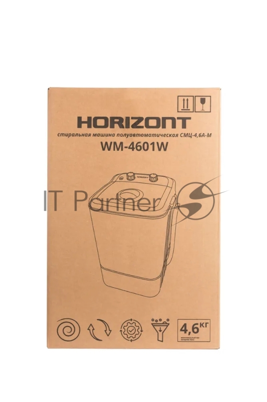 Стиральная машина Horizont WM-4601W черная, загрузка вертикальная 4.6кг, класс: A