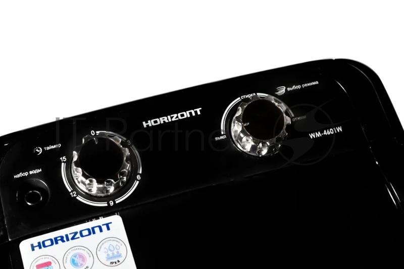 Стиральная машина Horizont WM-4601W черная, загрузка вертикальная 4.6кг, класс: A