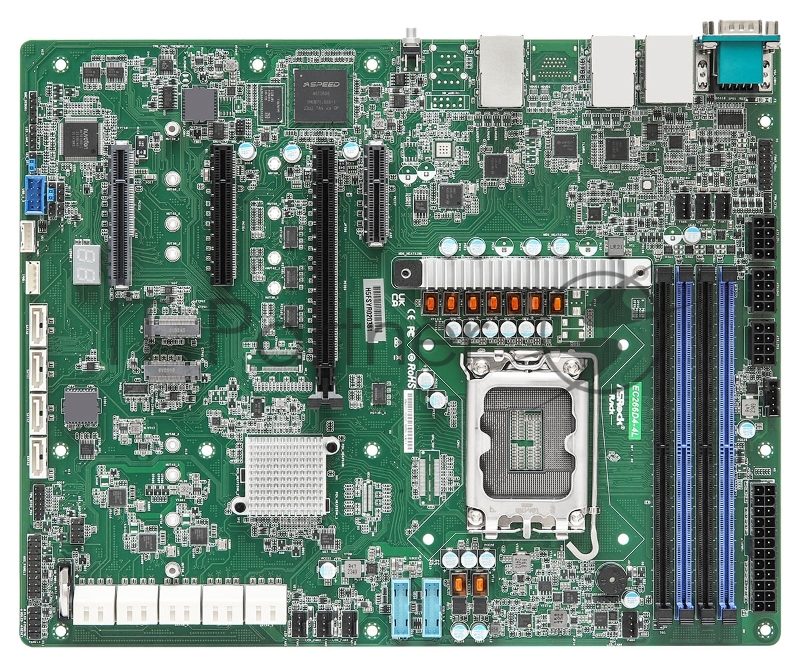 Серверная материнская плата ASRock EC266D4-4L, LGA1700, Intel C266, 4xDDR5 (ECC), 14xSATA, 2xM.2, 1xPCIe 5.0 x16, 1xPCIe 5.0 x8, 1xPCIe 4.0 x4, 1xVGA, 5x1Gb LAN (вкл. IPMI), 2xUSB-A 5Gbps, 1xCOM, ATX