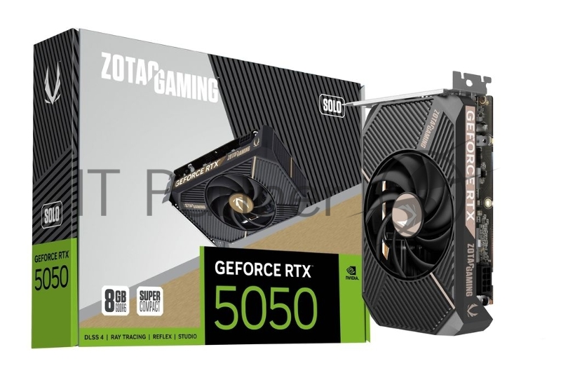 Видеокарта Zotac PCI-E 5.0 RTX 5050 SOLO 8GB NVIDIA GeForce RTX 5050 8Gb 128bit GDDR6 2572/20000 HDMIx1 DPx3 HDCP Ret