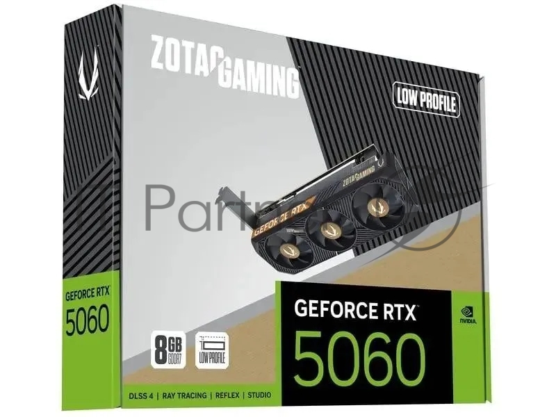 Видеокарта Zotac PCI-E 5.0 RTX 5060 LP 8GB NVIDIA GeForce RTX 5060 8Gb 128bit GDDR7 2527/28000 HDMIx1 DPx3 HDCP Ret