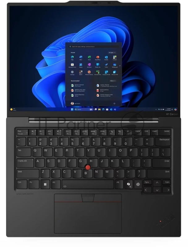 Ноутбук ThinkPad X1 Carbon Gen 13 Aura Edition 2.8K (2880x1800) OLED 400N, Ultra 7 265H, 32GB Soldered LPDDR5x, 1TB SSD M.2, Integrated Graphics, WiFi7, BT, TPM2, FPR, IR Cam, 57Wh, 65W USB-C, Win 11 Pro, 1Y