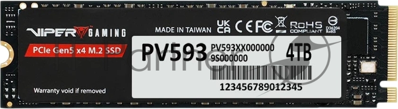 Твердотельный накопитель SSD M.2 Viper 4.0Tb VP593 Series <PV593P4TBM28H> (PCI-E 5.0 x4, up to 14000/13000MBs, 3D TLC, 3000TBW, DRAM, NVMe 2.0, SM2508)