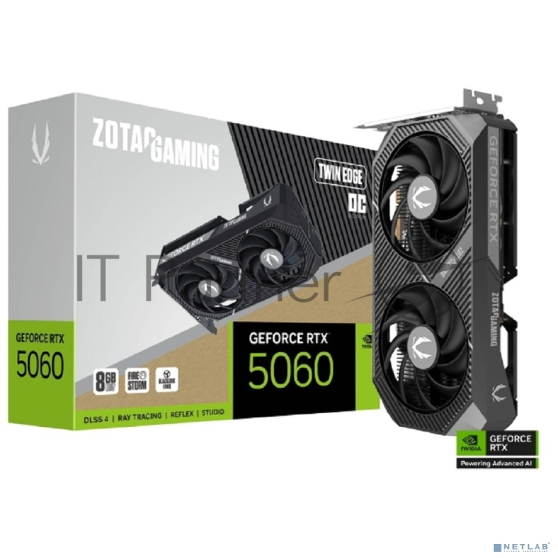 Видеокарта ZOTAC GAMING GeForce RTX 5060 TWIN EDGE NV 8Gb DDR7 128 bit 2280/2527 MHz 3*DP/HDMI 2*FAN RTL
