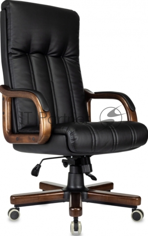 Кресло руководителя Бюрократ T-9932Walnut черный кожа крестов. металл/дерево