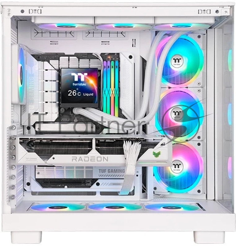 Система водяного охлаждения Thermaltake MAGFloe 420 Ultra Snow ARGB Soc-AM5/AM4/1200/1700/1851 белый 4-pin 34.5dB Al+Cu LCD Ret (CL-W452-PL14SW-A)