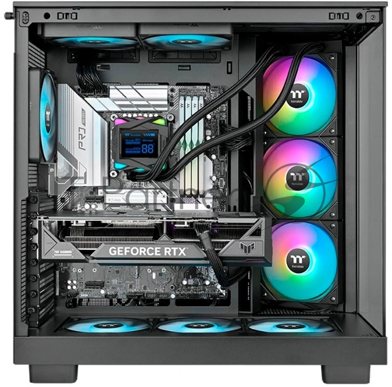 Система водяного охлаждения Thermaltake LA360-S ARGB Soc-AM5/AM4/1200/1700/1851 черный 4-pin 38.35dB Al+Cu LCD 360W Ret (CL-W462-PL12SW-A)