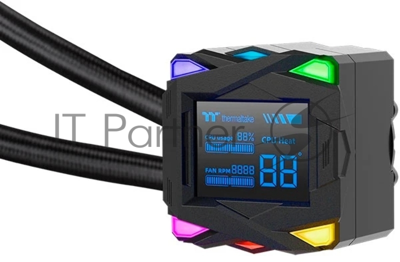 Система водяного охлаждения Thermaltake LA360-S ARGB Soc-AM5/AM4/1200/1700/1851 черный 4-pin 38.35dB Al+Cu LCD 360W Ret (CL-W462-PL12SW-A)