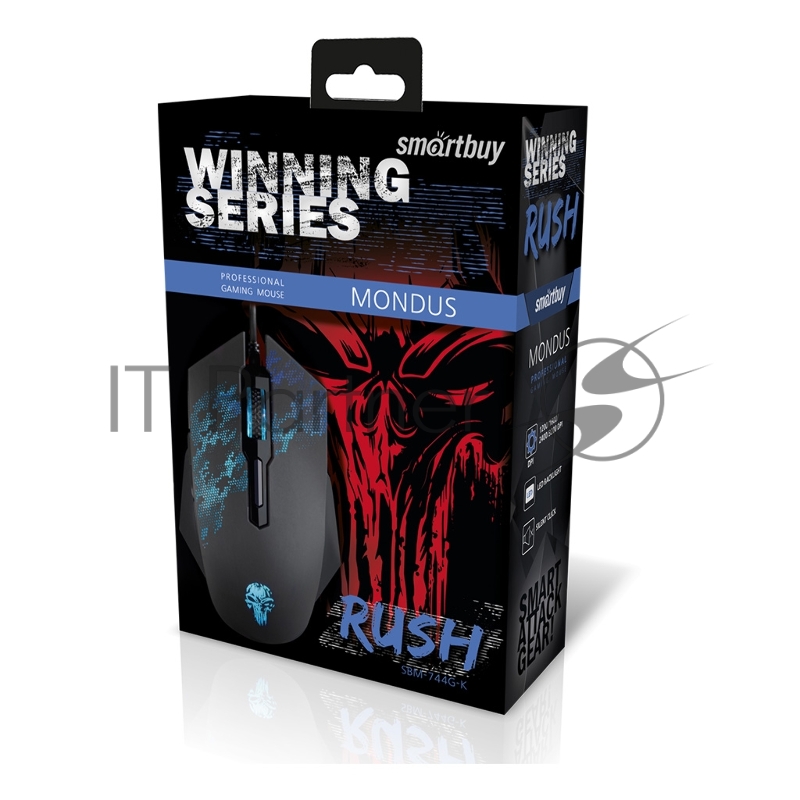 Мышь проводная игровая SMARTBUY (SBM-744G-K) RUSH черная