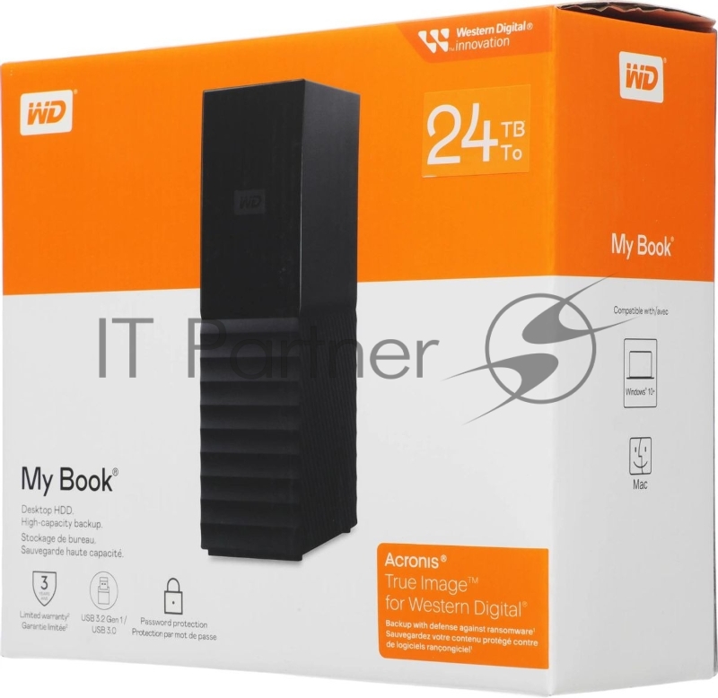 Внешний жёсткий диск 24Tb WD My Book New (WDBBGB0240HBK-EESN)