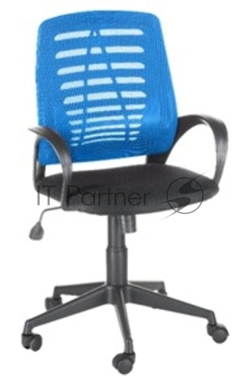 Кресло компьютерное OLSS ИРИС синяя спинка черное сиденье Крестовина: Паук600 мм.Подлокотники: пластик.Обивочные материалы: ткань серии TW.Газпатрон: стандартный,Механизм: Топ-Ган (мезханизм качания с регулировкой жесткости и фиксацией в рабочем поло