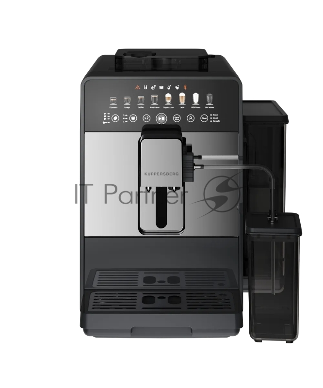 Отдельностоящая кофемашина KUPPERSBERG KCF 400 S, High-Tech, автоматический капучинатор, контейнер для молока, коническая кофемолка, макс. давление 19 бар, объем контейнера для зерен 150 гр, объем емкости для воды 2 л, 6 уровней помола, автоматическо