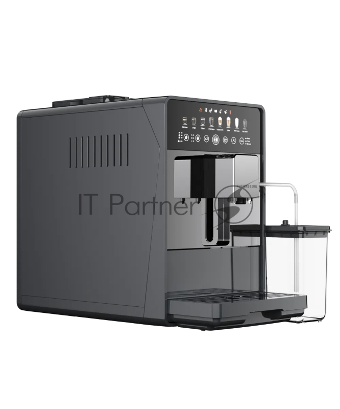 Отдельностоящая кофемашина KUPPERSBERG KCF 400 S, High-Tech, автоматический капучинатор, контейнер для молока, коническая кофемолка, макс. давление 19 бар, объем контейнера для зерен 150 гр, объем емкости для воды 2 л, 6 уровней помола, автоматическо