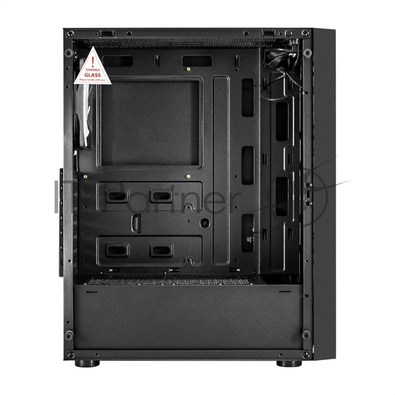 Корпус Miditower ExeGate EVO-9211-450NPX (ATX, БП 450NPX с вент. 12см, с окном, 2*USB+1*USB3.0, HD аудио, черный, 1 вент. с RGB подсветкой)