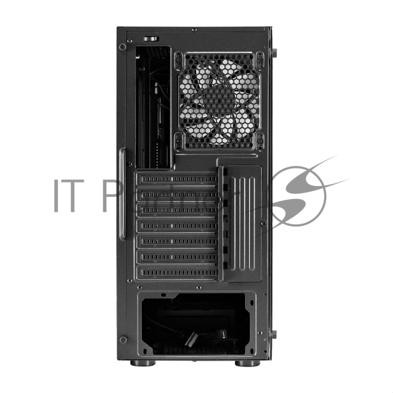 Корпус Miditower ExeGate EVO-9211-500NPX (ATX, БП 500NPX с вент. 12см, с окном, 2*USB+1*USB3.0, HD аудио, черный, 1 вент. с RGB подсветкой)