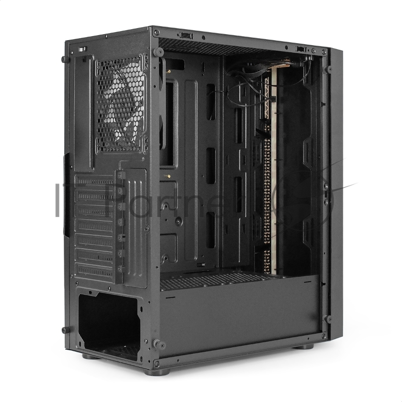 Корпус Miditower ExeGate EVO-9211-700NPX (ATX, БП 700NPX с вент. 12см, с окном, 2*USB+1*USB3.0, HD аудио, черный, 1 вент. с RGB подсветкой)