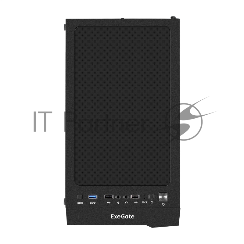 Корпус Miditower ExeGate EVO-9211-800NPX (ATX, БП 800NPX с вент. 12см, с окном, 2*USB+1*USB3.0, HD аудио, черный, 1 вент. с RGB подсветкой)