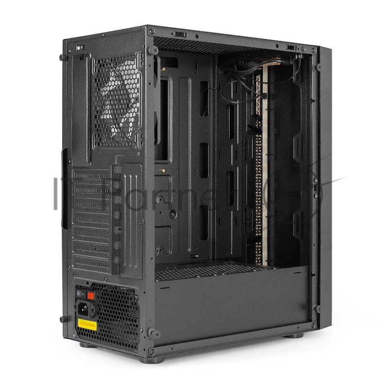 Корпус Miditower ExeGate EVO-9211-EVO800 (ATX, БП EVO800RGB с вент. 12см, с окном, 2*USB+1*USB3.0, HD аудио, черный, 1 вент. с RGB подсветкой)