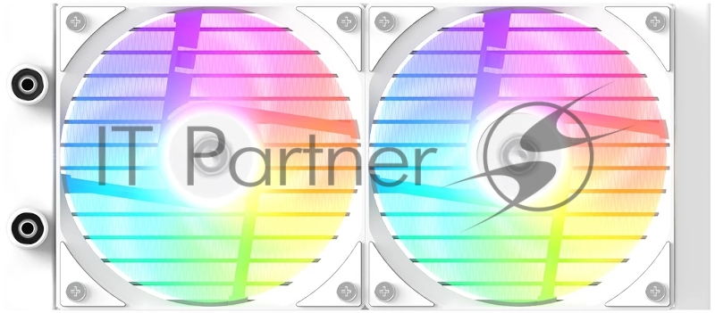 Система водяного охлаждения ID-Cooling FX240 LCD WHITE (Soc 1851/1700/1200/115X/AM5/AM4, 2x120mm fan, 2000rpm, 27.2 дБ, 300W, PWM 4-pin/5V 3Pin ARGB, Cop)