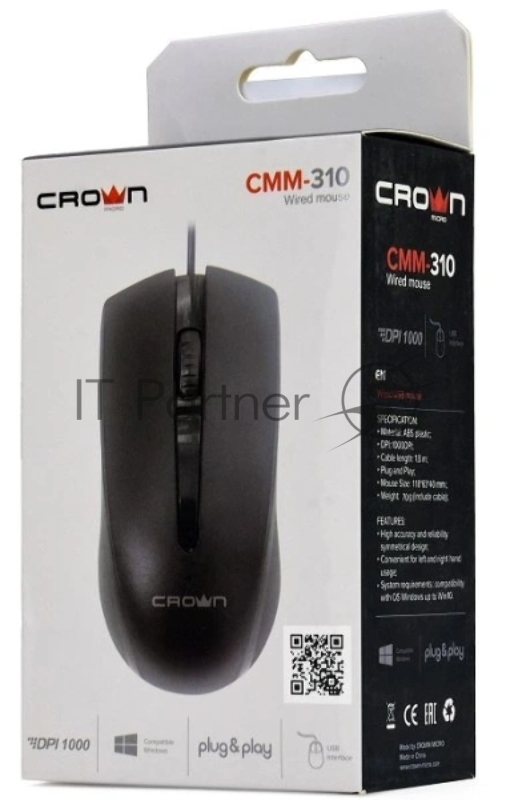 Мышь CROWN CMM-310 black